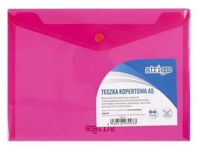 Strigo, teczka kopertowa A5, różowa, 1 szt.