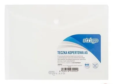 Strigo, teczka kopertowa A5, transparentna, 1 szt.