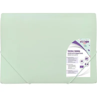 Strigo, teczka z gumką, A4, pastel, miętowa, 1 szt.