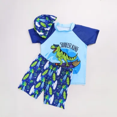 Strój kąpielowy chłopięcy trzyczęściowy, niebieski, Yoclub