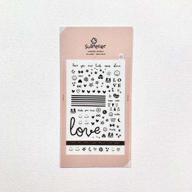 Suatelier, naklejki, miłość czarne i srebrne