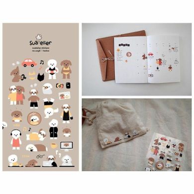 Suatelier, naklejki ozdobne, Psy