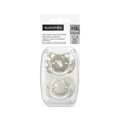 Suavinex, SX Pro, Wild & Free, smoczek fizjologiczny, beżowy, 18m+, 2 szt.