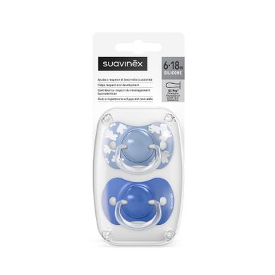 Suavinex, SX Pro, Wild & Free, smoczek fizjologiczny, niebieski, 6-18 m, 2 szt.