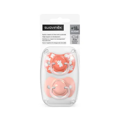 Suavinex, SX Pro, Wild & Free, smoczek fizjologiczny, różowy, 18m+, 2 szt.