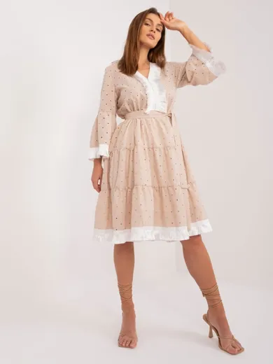 Sukienka damska, beżowa, Lakerta