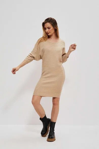 Sukienka damska, beżowa, Moodo