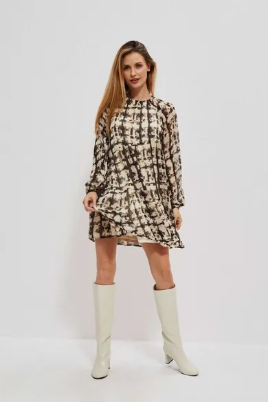 Sukienka damska, beżowa, Moodo