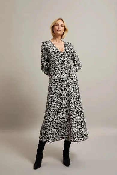 Sukienka damska, beżowa, Moodo