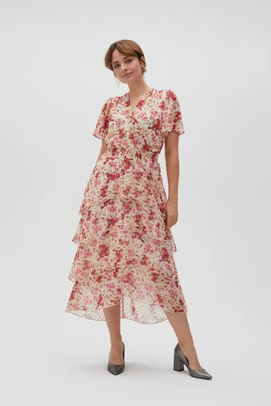 Sukienka damska, biała, Moodo