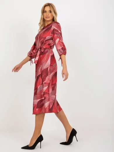 Sukienka damska, bordowa, Lakerta