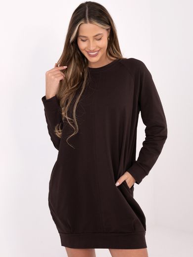Sukienka damska, brązowa, Basic Feel Good
