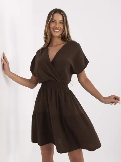 Sukienka damska, brązowa, Italy Moda
