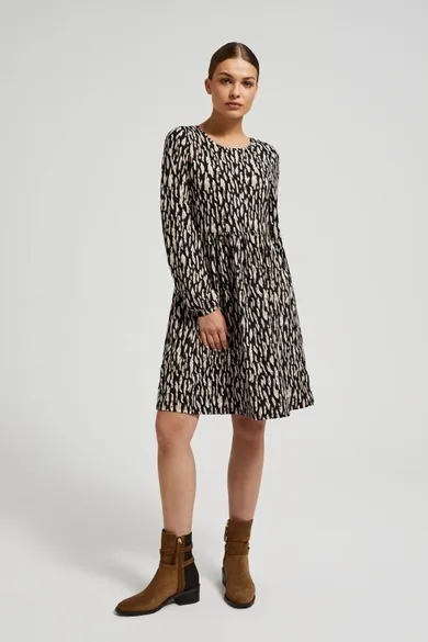 Sukienka damska, brązowa, Moodo