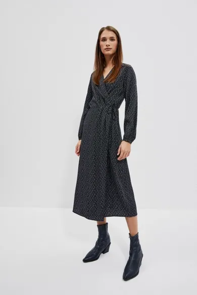 Sukienka damska, czarna, Moodo