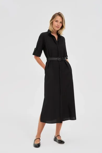 Sukienka damska, czarna, Moodo