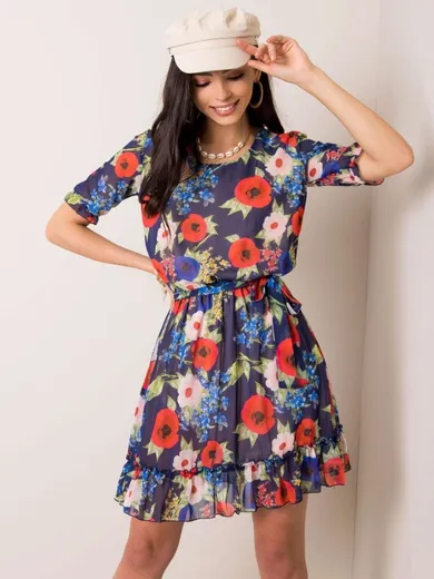 Sukienka damska, granatowa, Lakerta