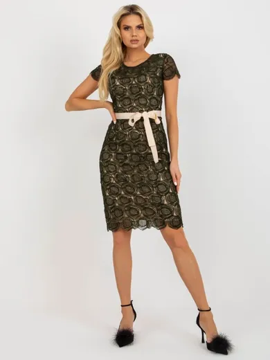 Sukienka damska, khaki, Lakerta