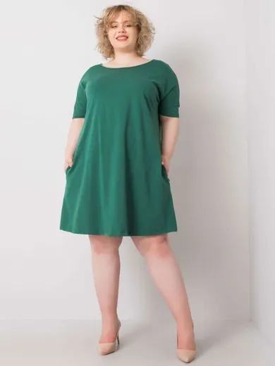 Sukienka damska, plus size, zielona, Basic Feel Good