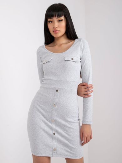 Sukienka damska, szara, Rue Paris