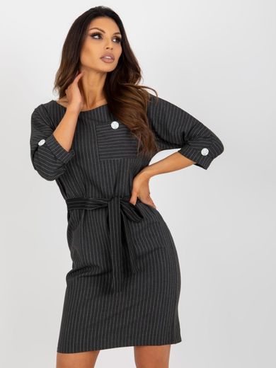 Sukienka damska z wełną, szara, Lakerta