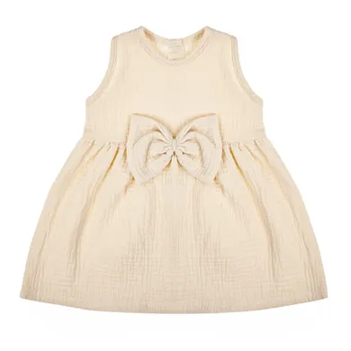 Sukienka dziewczęca bez rękawów, beżowa, Nicol