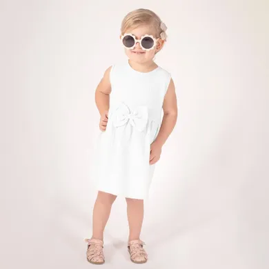 Sukienka dziewczęca bez rękawów, biała, Nicol