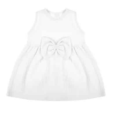 Sukienka dziewczęca bez rękawów, biała, Nicol