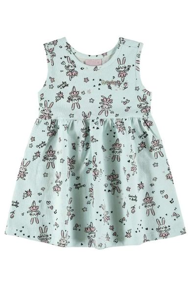 Sukienka dziewczęca bez rękawów, miętowa, Quimby