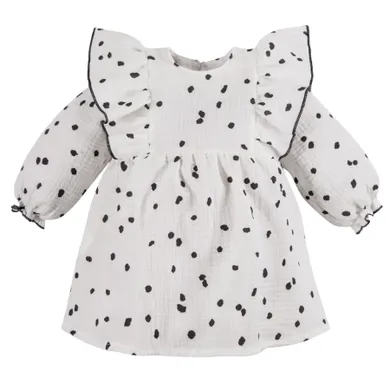 Sukienka dziewczęca z długim rękawem, biała, Eevi