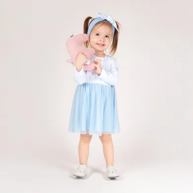 Sukienka dziewczęca z długim rękawem, biała, Nicol