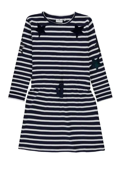 Sukienka dziewczęca z długim rękawem, biało-granatowa, Tom Tailor