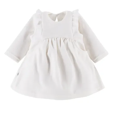 Sukienka dziewczęca z długim rękawem, ecru, Eevi