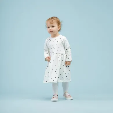 Sukienka dziewczęca z długim rękawem, ecru, Pinokio