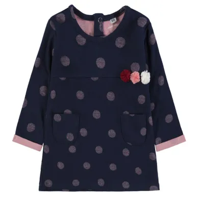 Sukienka dziewczęca z długim rękawem, granatowo-różowa, Tom Tailor