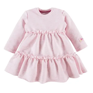 Sukienka dziewczęca z długim rękawem, różowa, Eevi