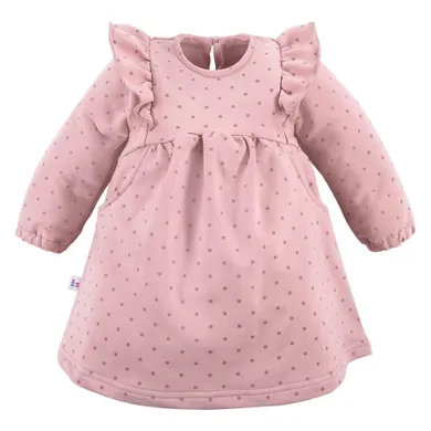 Sukienka dziewczęca z długim rękawem, różowa, Eevi