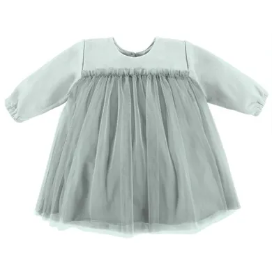 Sukienka dziewczęca z długim rękawem, zielona, Eevi