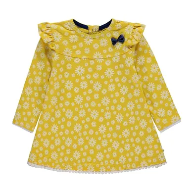 Sukienka dziewczęca z długim rękawem, żółta, Kanz
