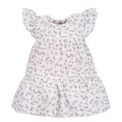 Sukienka dziewczęca z krótkim rękawem, biała, Eevi