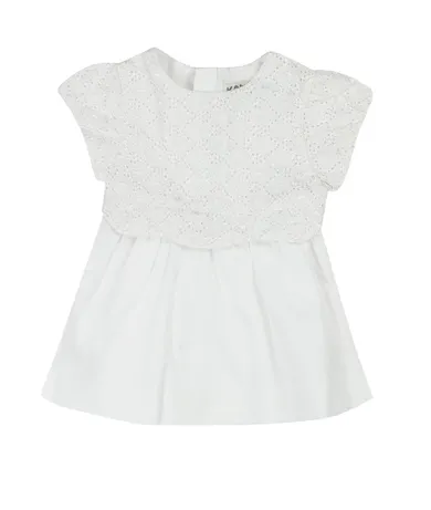 Sukienka dziewczęca z krótkim rękawem, biała, Kanz