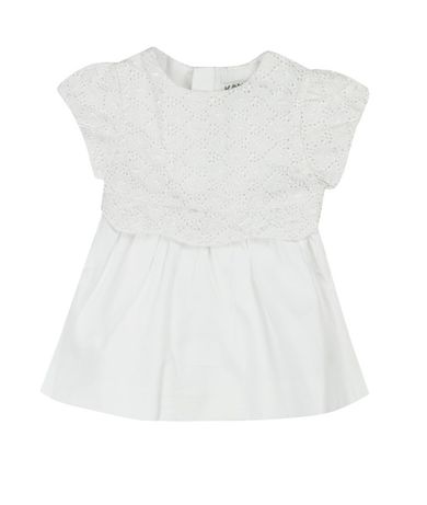 Sukienka dziewczęca z krótkim rękawem, biała, Kanz