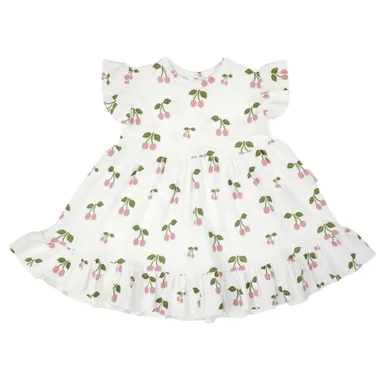 Sukienka dziewczęca z krótkim rękawem, biała, Nicol