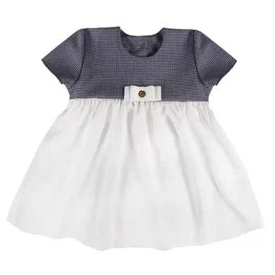 Sukienka dziewczęca z krótkim rękawem, biało-czarna, Eevi