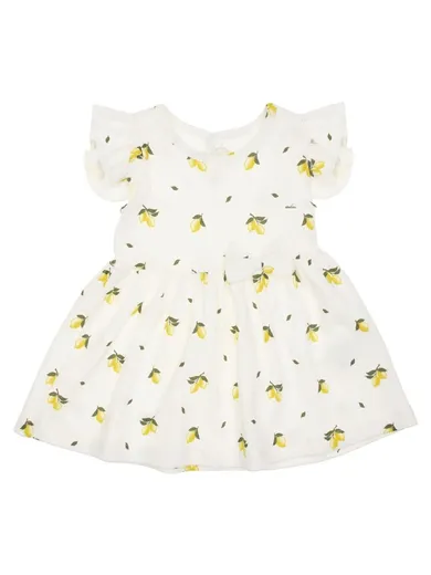 Sukienka dziewczęca z krótkim rękawem, ecru, Nicol