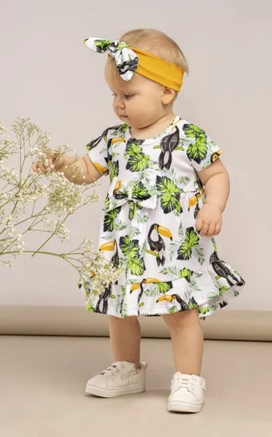 Sukienka dziewczęca z krótkim rękawem, mix, Nicol