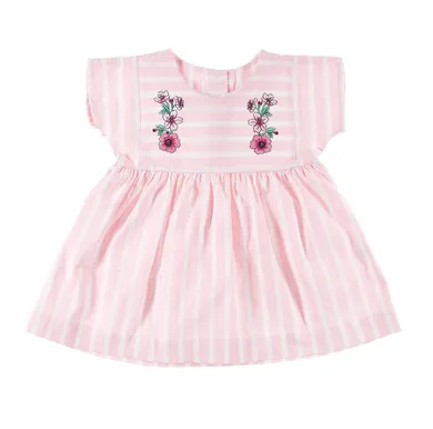 Sukienka dziewczęca z krótkim rękawem, różowa, Eevi