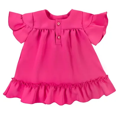 Sukienka dziewczęca z krótkim rękawem, różowa, Eevi