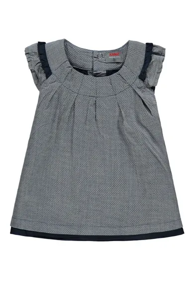 Sukienka dziewczęca z krótkim rękawem, szara, Kanz