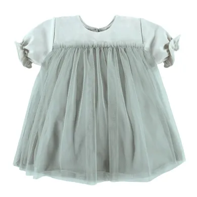 Sukienka dziewczęca z krótkim rękawem, zielona, Eevi